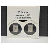 2 Grams Valcambi Silver Bars