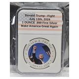 1 Ounce .999 DONALD TRUMPFLIGHT Fine Silver