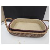 Pampered Chef Stoneware 15" X  9.5" with Basket