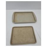 Pampered Chef baking Stoneware 9.5" L &13.5" L
