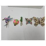 VTG Brooch Pins-Butterflies, Hummingbird, +