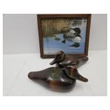2 Decoys J. B Bundy 8.5"L & Henske Duck Art 11 x 9