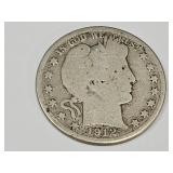 1912  Silver Barber Half Dollar Coin