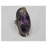 Sterling Silver Ring w Violet Stone sz 7 1/2