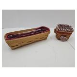 2 Longaberger Baskets 1995 & 2007 up[  to 11 1/2"W