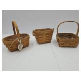 3 Longaberger Baskets- "Horizon of Hope" 6 1/2