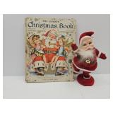 1947 Big Golden Christmas Book w MCM 9" Santa