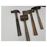 VTG Wood Handled Tools Hatchet, Hammers & Mallet
