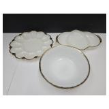 Fire King  Dishes, Gold Trim Egg Plate +