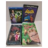 Blue Ray- 70th Anniv. Wiz of Oz, DVD Batman, 2 VHS