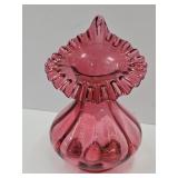 Fenton Cranberry Jack In The Pulpit Vase 8"h