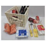 Crate full Of Paint Rollers, Brushes +
