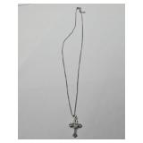Silver Plated Chain w Cross Necklace