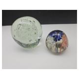 2 Glass Paperweights See Sz