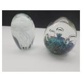 2 Glass paperweights See Sz