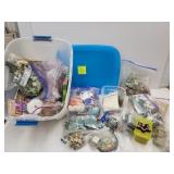 Clear Tote Full of Craft Supplies, Some New