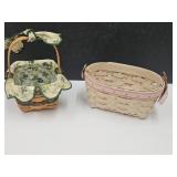 2 Longaberger Baskets 4" & 6"W