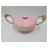 Pink Vintage Miramar Calif. Dish W Holder