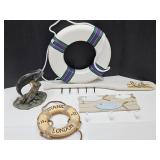 Lake House Cabin Decor & Hooks 32", Fish Broke