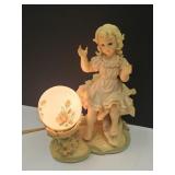 Montefiori Collection Lamp Girl W Flowers 12" H