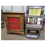 Bally Slot Machine w Golden Nugget  Cabinet w KEY