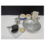VGT Pottery 2 3/4" H & USA Mugs & Aluminum Ware +