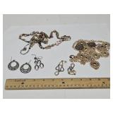 Costume Earrings, Belt & Necklace