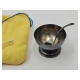 Sterling Silver 925 Mexico  Salt Dish w Spoon