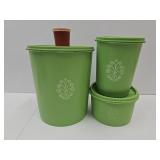 Vintage Tupperware  Lime Green Canisters +