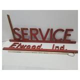 Vintage ELWOOD Ind.  SERVICE Sign 47 & 48" L