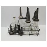 5 Qt Size Oil Bottles W Carrier & Spouts
