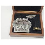 Harley Davidson Belt Buckle & Pins In Box