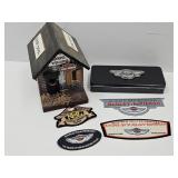 Harley Davidson Bird House & Patches W Tin