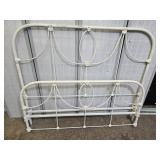 Antique Iron Bed w Rails 52.5" L