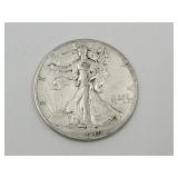 1939 Silver Walking Liberty Half Dollar Coin