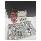 Tool Lot, Lantern 9"H & Bait Fluke Kit
