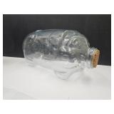 Large Vintage Libbey Glass Piggy Bank 5gal w Cork