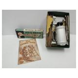 VTG Mirro Cooky Press w Book, & "Adding Machine"