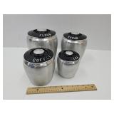 Vintage Aluminum Cannisters Flour Lid w Crack