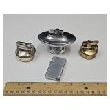 4 Lighters, Ronson Table Lighter, 1 Unmarked +