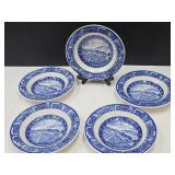 5 Baltimore Ohio Dining Car Railroad Bowls 9"