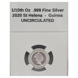1/10th Oz .999 Fine Silver 2020 St Helena
