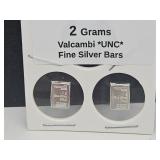 2 Grams Valcambi Silver Bars