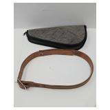 Soft Side Pistole Holder & Leather Belt Sz 32 +