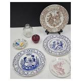 Staffordshair Plates, Strawberry Paperweight +
