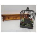 36" Shelf, Hat, Coathooks, 18"h Birdhouse