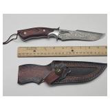New 10" Wood Handle Knife w Sheath