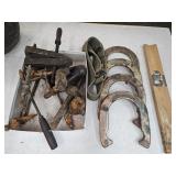Horse Shoes & VTG  Tools Needs Cleaned Up