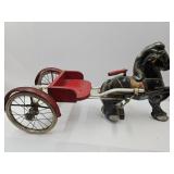 Antique MOBO  Ride On Pedal Toy Horse w Sulky 42"