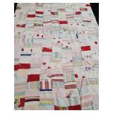 Vintage Flannel Tie Baby Quilt 50x33"